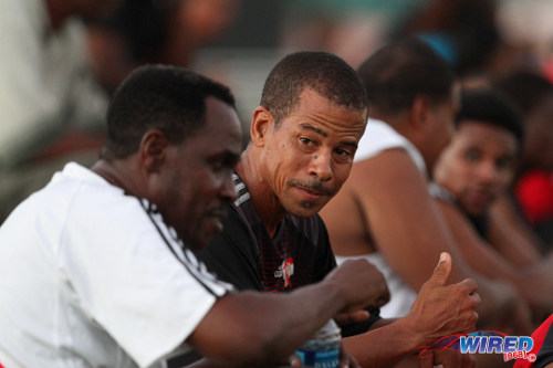 Photo: Pro League CEO and TTFA technical committee chairman Dexter Skeene (right) is in deep conversation with former Trinidad and Tobago standout Ron La Forest at the inaugural Wired868 Football Festival in 2013. (Courtesy Allan V Crane/ Wired868)