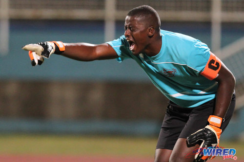 Photo: Trinidad and Tobago national goalkeeper Marvin Phillip gesticulates during his stint with Central FC. (Courtesy Allan V Crane/Wired868)