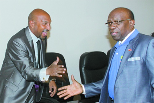 Photo: Former "Honourable" Government Ministers Anil Roberts (left) and Jack Warner. (Copyright Trinidad Guardian)