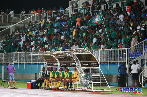 Photo: The Guaya football club can generally count on the full support of its "Green Army" when it takes to the field. (Courtesy Allan V Crane/Wired868)