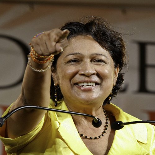 Photo: Opposition Leader and ex-Trinidad and Tobago Prime Minister Kamla Persad-Bissessar. (Copyright AFP 2014/Frederic Dubray)