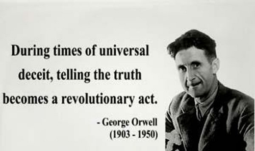 Photo: Quote from George Orwell's 1984.