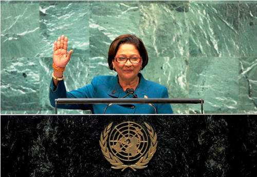 Photo: Former Prime Minister and current Opposition Leader Kamla Persad-Bissessar. (Courtesy Caricom.com)