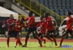 Trinidad and Tobago national under-20 midfielder Jabari Mitchell celebrates