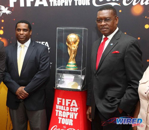 Photo: Ex-Trinidad and Tobago Football Association (TTFA) president Raymond Tim Kee (right) and his then general secretary Sheldon Phillips. (Courtesy Wired868)