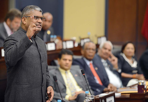 Photo: Former Attorney General Anand Ramlogan speaks in Parliament during the spell of the People's Partnership Government. (Courtesy Baltimore Post Examiner)