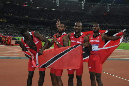 Photo: Trinidad and Tobago's 2012 Olympic Games 4x100 metre team (from left) Marc Burns, Keston Bledman, Emmanuel Callender and Richard Thompson.