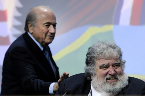 Photo: Former FIFA president Sepp Blatter (left) and ex-CONCACAF general secretary Chuck Blazer. (Copyright AFP 2015)