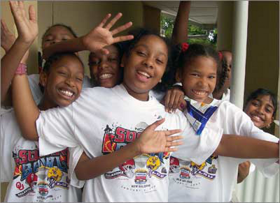 Photo: School children pose for the camera.