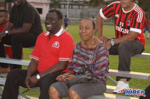 Photo: VFFOTT vice-president Selby Browne (left) at the 2015 Wired868 Football Festival. (Courtesy Wired868)