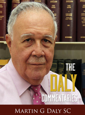 Photo: Prolific columnist Martin Daly SC launched "The Daly Commentaries" in 2015.