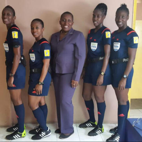 Photo: WOLF president and Trinidad and Tobago Football Association (TTFA) employee Sharon O'Brien (centre).