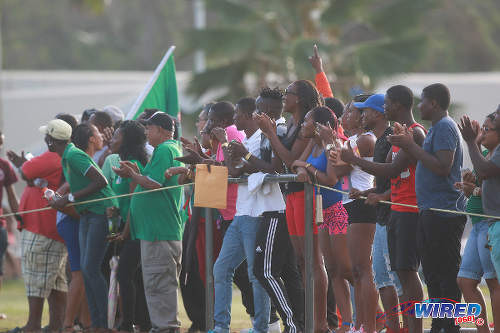 Photo: Guaya United supporters get behind their team during 2015/16 CNG National Super League action against Defence Force in Guayaguare. (Courtesy Nicholas Bhajan/Wired868)