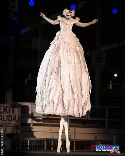 Photo: Peter Minshall's 2016 Carnival creation: The Dying Swan—Ras Nijinsky in Drag. (Courtesy Maria Nunes/Wired868)