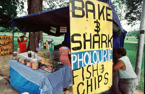 Photo: A vendor operates around the Queen's Park Savannah, Port of Spain. (Copyright Caribbean Beat)