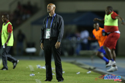 Photo: Trinidad and Tobago coach Stephen Hart reacts to the final whistle in the 2016 Copa America play off contest at the Rommel Fernandez Stadium, Panama City.  (Courtesy Allan V Crane/CA-images/Wired868)