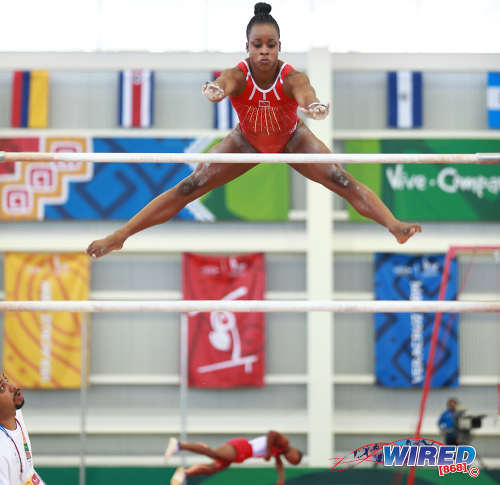 Photo: Trinidad and Tobago gymnast Thema Williams performs at the Toronto 2015 Pan American Games. Williams is in line to be Trinidad and Tobago's first gymnast to perform at an Olympic Games. (Courtesy Allan V Crane/Wired868)