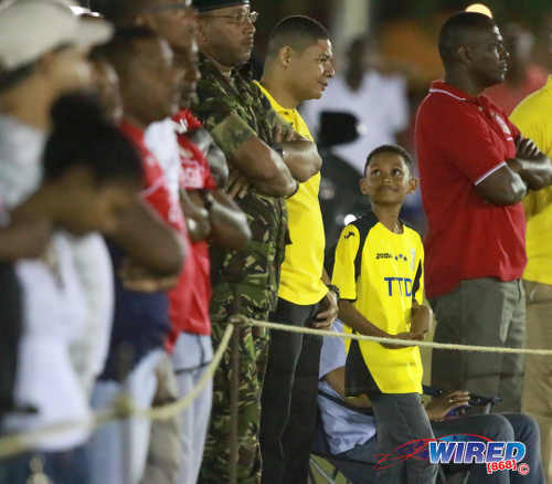 Photo: Fans look on from the sidelines during TT Pro League action between Defence Force and San Juan Jabloteh on 12 March 2016 at the Barataria Recreation Ground. (Courtesy Nicholas Bhajan/Wired868)