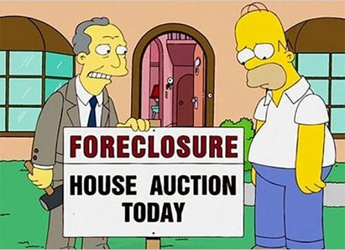 Photo: Bank foreclosures are expected in the current recession. (Courtesy The Simpsons)