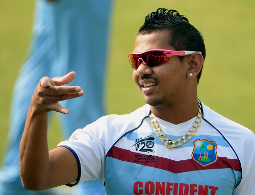 Photo: West Indies cricketer Sunil Narine trains at The Sher-e-Bangla National Cricket Stadium in Dhaka on April 2, 2014 during the ICC World Twenty20 cricket tournament.  (Copyright AFP 2016/Punit Paranjpe)