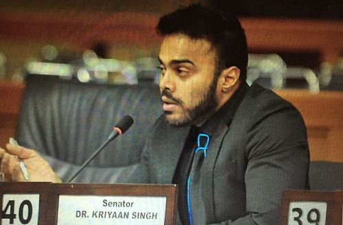 Photo: Independent Senator Dr Kriyaan Singh.