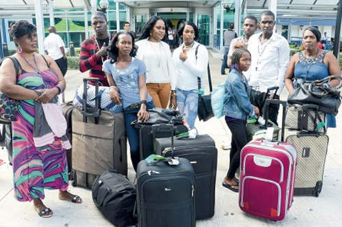 Photo: Jamaican travellers who were turned back by Trinidad and Tobago immigration officers. (Courtesy YourCommonwealth.org)