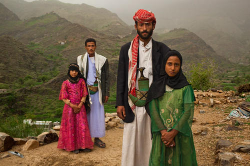 Photo: Child brides and their husbands in Yemen.