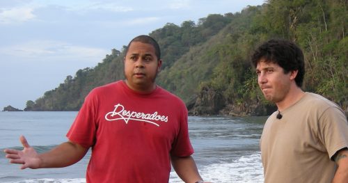 Adventure, education and lots and lots of walking. Producer Paolo Kernahan (L) and Presenter Robert Clarke (R)