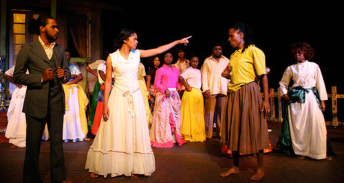 Photo: A scene from Efebo Wilkinson’s play, Bitter Cassava. (Courtesy Theatrebuzzcallboard)