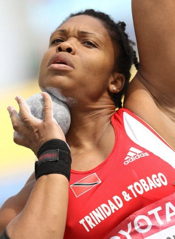 Photo: Trinidad and Tobago's Cleopatra Borel competes in the women's shot put qualification round at the IAAF World Championships in Daegu on 28 August 2011. (Copyright Adrian Dennis/AFP 2016/Wired868)