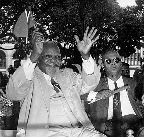 Photo: Iconic Trinidad labour leader Tubal Uriah "Buzz" Butler (left) and Trinidad and Tobago's first Prime Minister Dr Eric Williams. (Copyright Trinidad Guardian)