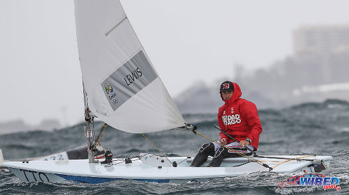 Photo: Trinidad and Tobago's Andrew Lewis competes in the Laser sailing event at the 2016 Rio Olympics. (Courtesy Sean Morrison/Wired868)