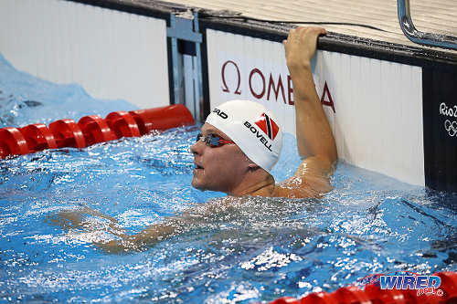 Photo: Trinidad and Tobago's George Bovell waits for confirmation on his finish in the 50 metre freestyle event in the Rio 2016 Olympic Games on 11 August. Bovell finished third in his heat and did not qualify for the semifinal round. (Courtesy Sean Morrison/Wired868)