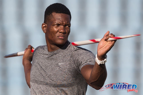 Photo: Keshorn Walcott takes a moment to reflect during training at the Hasely Crawford Stadium in 2016. (Courtesy Allan V Crane/CAI Images/Wired868)