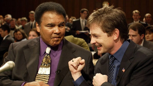 Photo: Late former global boxing icon Muhammad Ali (left) and United States actor Michael J Fox both suffered from Parkinson's Disease. (Copyright Rolling Stone)