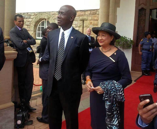 Photo: Trinidad and Tobago Prime Minister Dr Keith Rowley (left) and Opposition Leader Kamla Persad-Bissessar SC. (Copyright Power102fm)