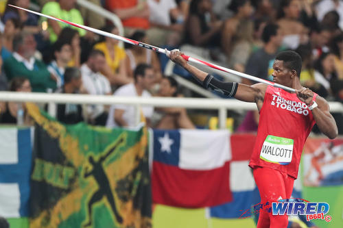 Photo: Trinidad and Tobago javelin star Keshorn Walcott examines his equipment during the Rio 2106 Olympic Games. (Courtesy Allan V Crane/Wired868)