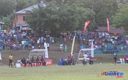 Photo: Spectators look on during Pro League action between Morvant Caledonia United and San Juan Jabloteh at the Morvant Recreation Ground on 16 October 2016. (Courtesy Sean Morrison/Wired868)