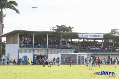 Photo: A view of the Father Gerry Pantin Stand during SSFL Premier Division action between St Mary's College and Naparima College at Serpentine Road on 8 October 2016. (Courtesy Sean Morrison/Wired868)