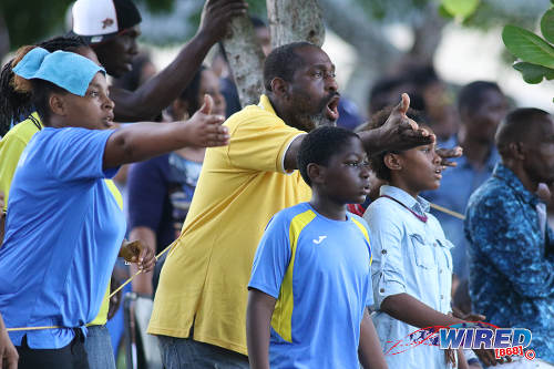 Photo: Shiva Boys Hindu College make a point from the sidelines during SSFL Premier Division action against Pleasantville Secondary in Pleasantville on 22 October 2016. (Courtesy Chevaughn Christopher/Wired868)