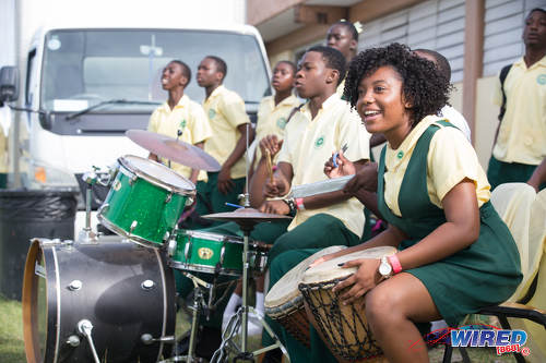 Photo: Signal Hill Secondary supporters cheer on their team during SSFL Premier Division action against Shiva Boys Hindu College in Tobago on 5 October 2016. (Courtesy Allan V Crane/CA Images/Wired868)