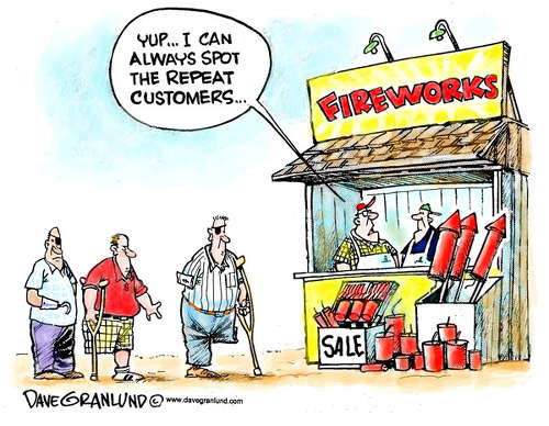 Photo: A cartoon on the dangers of fireworks.