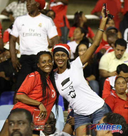 Photo: Soca Warriors fans enjoy the action during Russia 2018 World Cup qualifying action against Costa Rica at the Hasely Crawford Stadium on 11 November 2016. (Courtesy Sean Morrison/Wired868)