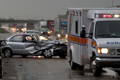 Photo: The scene of a vehicular accident.