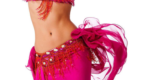 Photo: A belly dancer shows off her moves.