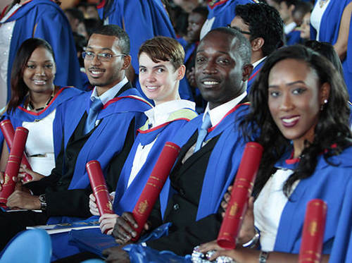 Photo: Students at the graduation ceremony at UWI, St Augustine Campus. (Copyright UWI)