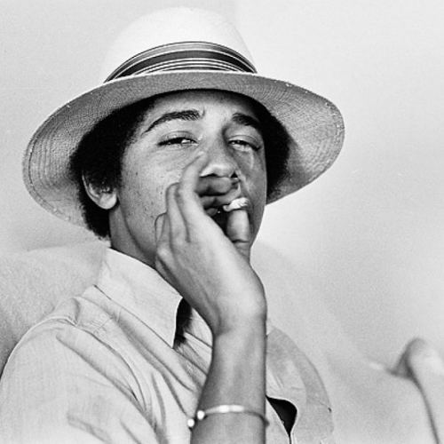 Photo: Former United States president Barack Obama smokes marijuana during his college years.