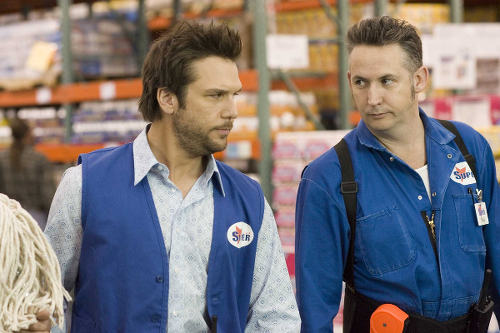 Photo: Actors Dane Cook (left) and Harland Williams in a scene from the movie Employee of the Month.